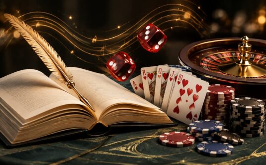 The poetic rhythm and meter of high stakes card games with poker strategy, casino concepts and literary structure symbolism
