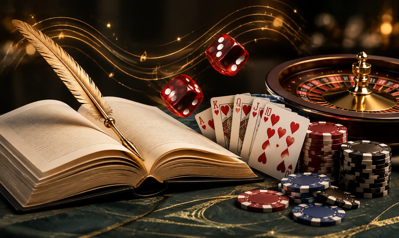 The poetic rhythm and meter of high stakes card games with poker strategy, casino concepts and literary structure symbolism