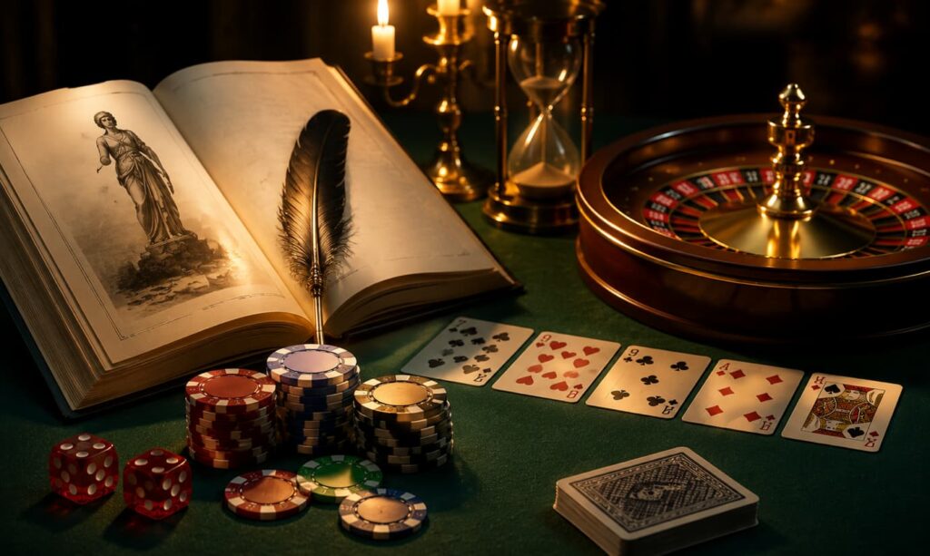The River and the Volta showing poker decisions, casino strategy, card game tension and poetic turning points